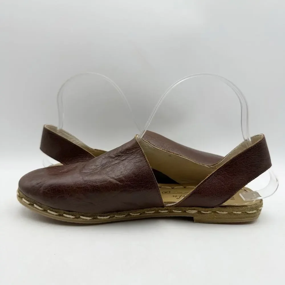 Nida Lu Womens Mule Sandals EU 39 US 8.5 Brown Leather EUC